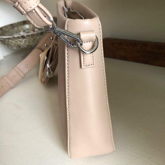 NEW VALENTINO Orlandi Vegan Leather Shoulder Crossbody Bag with Wallet Taupe - Picture 5 of 13